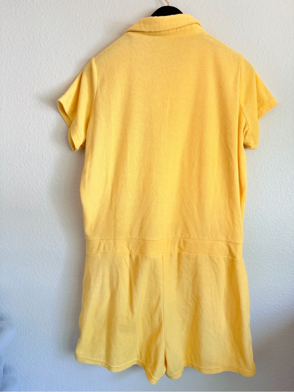 Melissa Odabash Cheryl terry cover up romper, yellow, snaps closure, size L - Picture 3 of 11